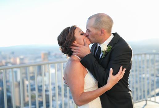 Bride and Groom kissing
