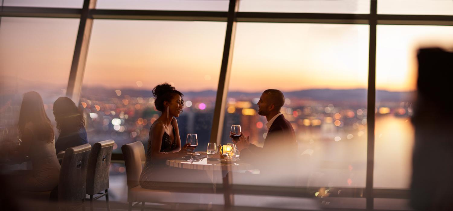 Couple dining at Top of the World