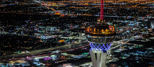 Three amusements on the stratosphere tower pod.